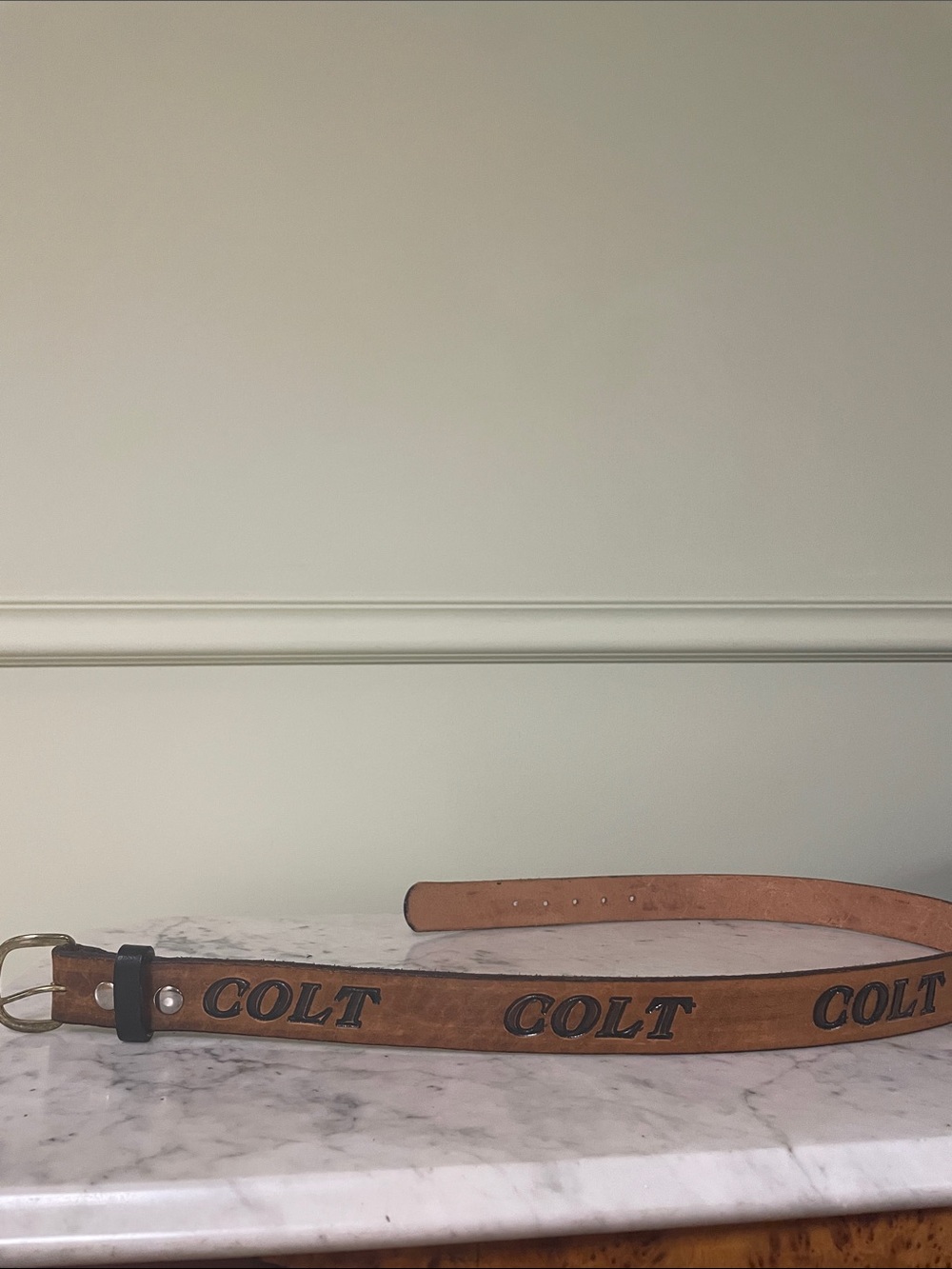 Men’s Handmade Leather Belt with “Colt” Name - Picture 2 of 8